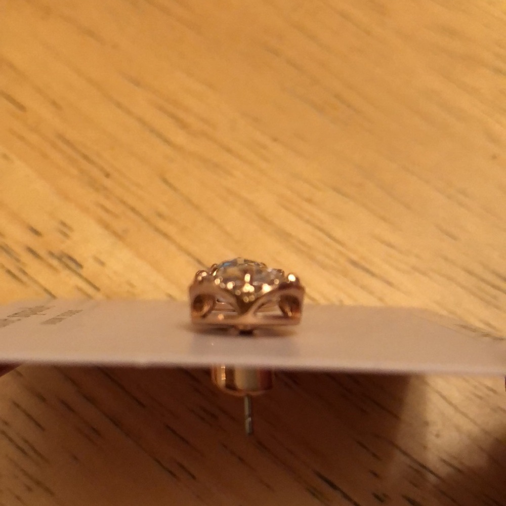 Kate Spade That Sparkle Large Round Rose Gold Tone & Clear CZ Stud Earrings NWT - Picture 12 of 15